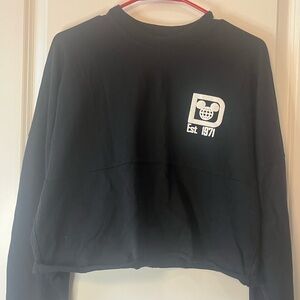 Disney Black Cropped Est1971 Sweatshirt Size XS